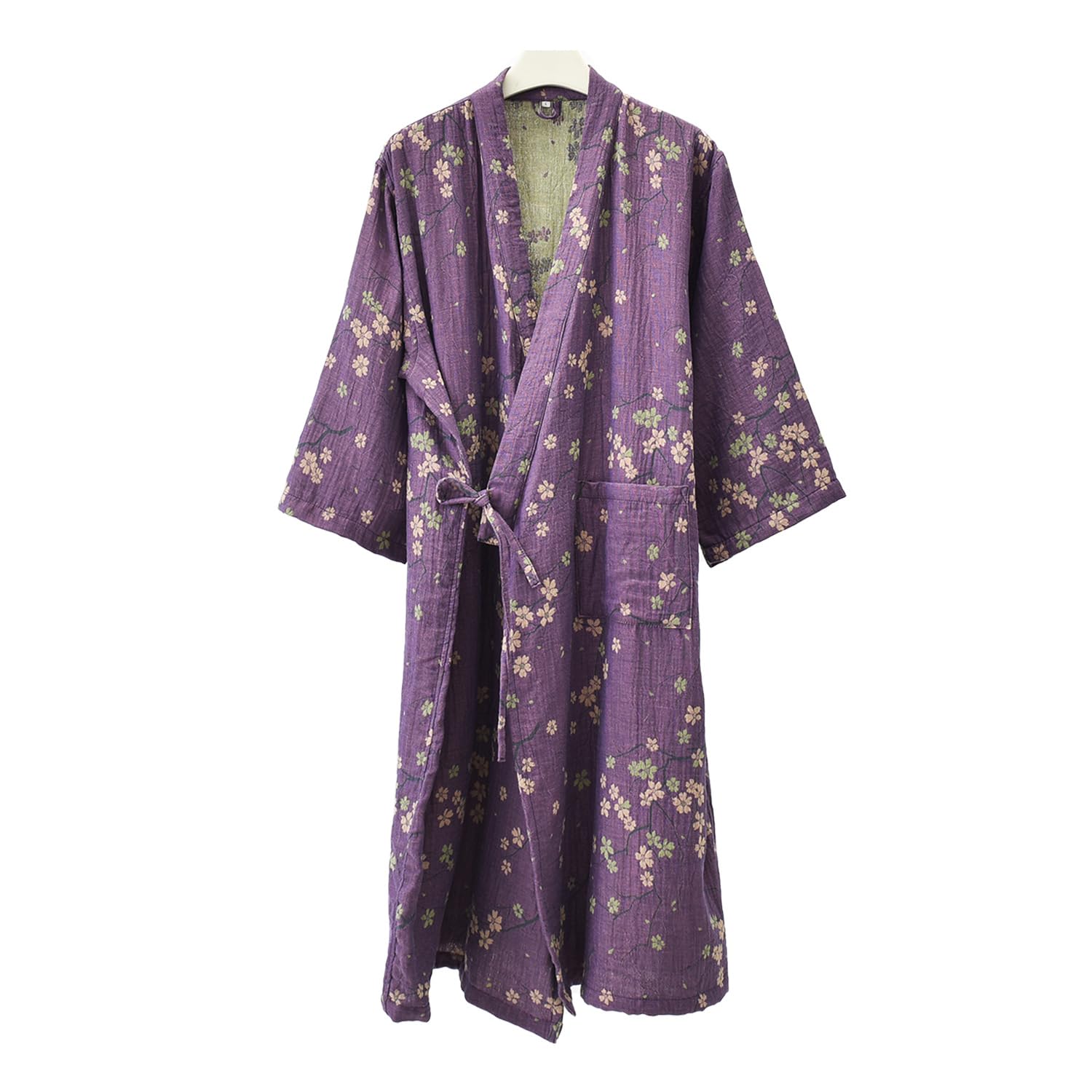Japanische Nachtwäsche Kimono Yukata aus weicher Baumwolle, leicht, atmungsaktiv, Schlafanzug für Damen