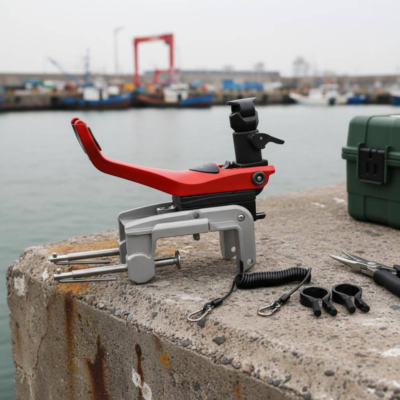 LOVIVER Soporte para Caña de Pescar Portacañas Ajustable Soporte de Bote Montaje Universal con Estructura Resistente a Impactos y Inserciones Múltiples Adecuado para Pesca en Jornadas Prolongadas