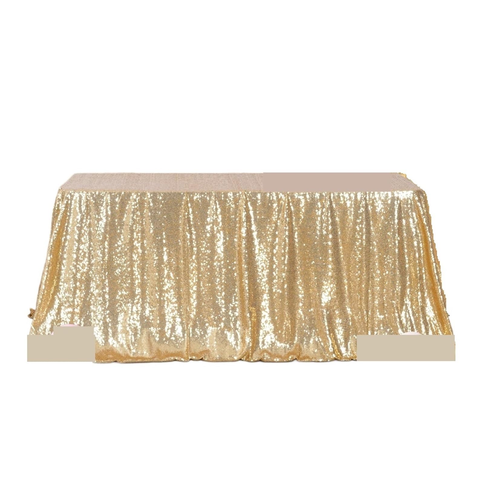 L6NqIAG Sequin Tablecloth Sequin Tablecloth Rectangle Sparkly Fabric Table Cloth for Wedding Party Decoration(Light Gold,100x130cm)