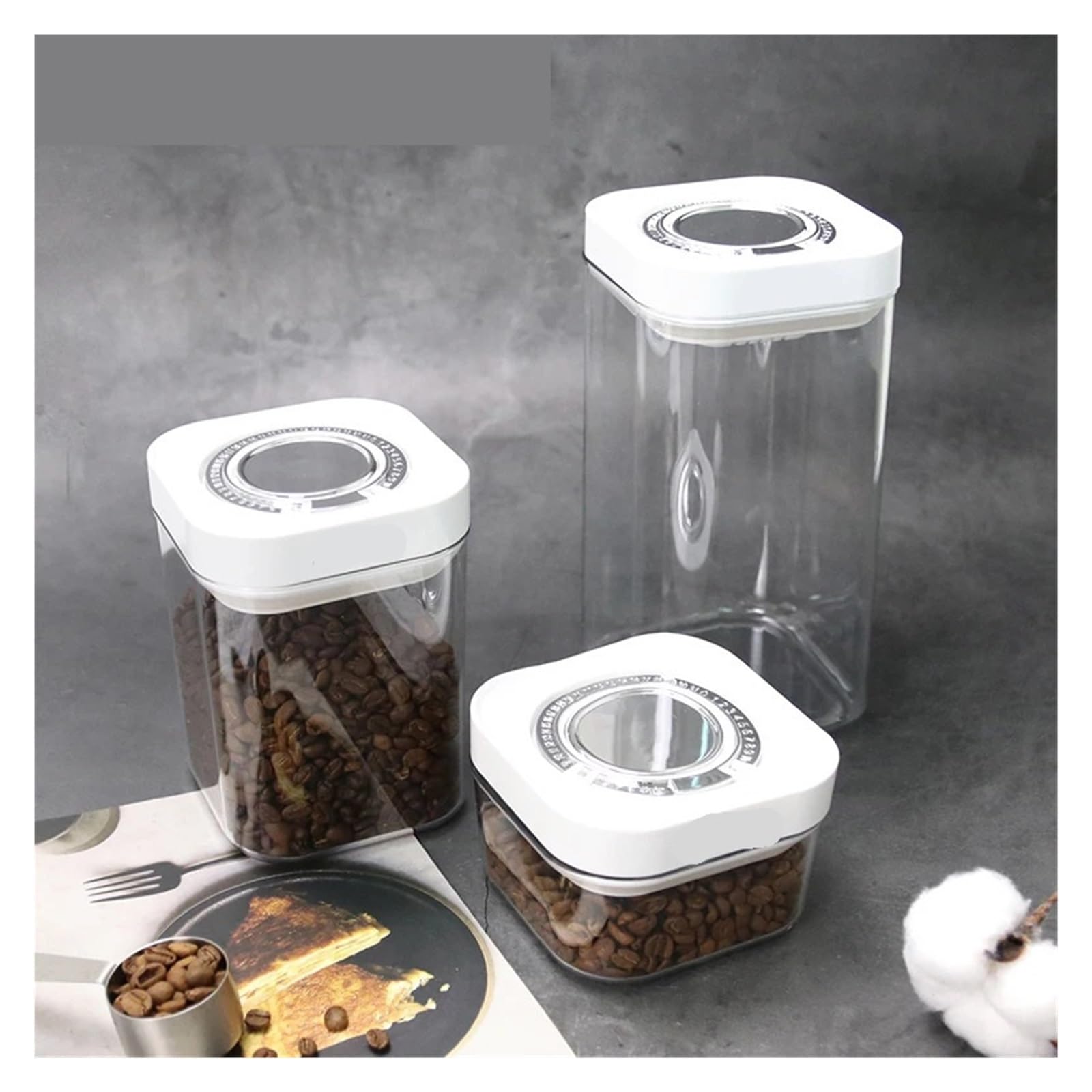 Kaffeebohnen-Vorratsbehälter, versiegelter Tank, Getreidetee, Vakuum, luftdichter Kanister, Dosen, Küchen-Barista-Zubehör, Werkzeuge für Kaffeebohnen, Zucker(450ml)