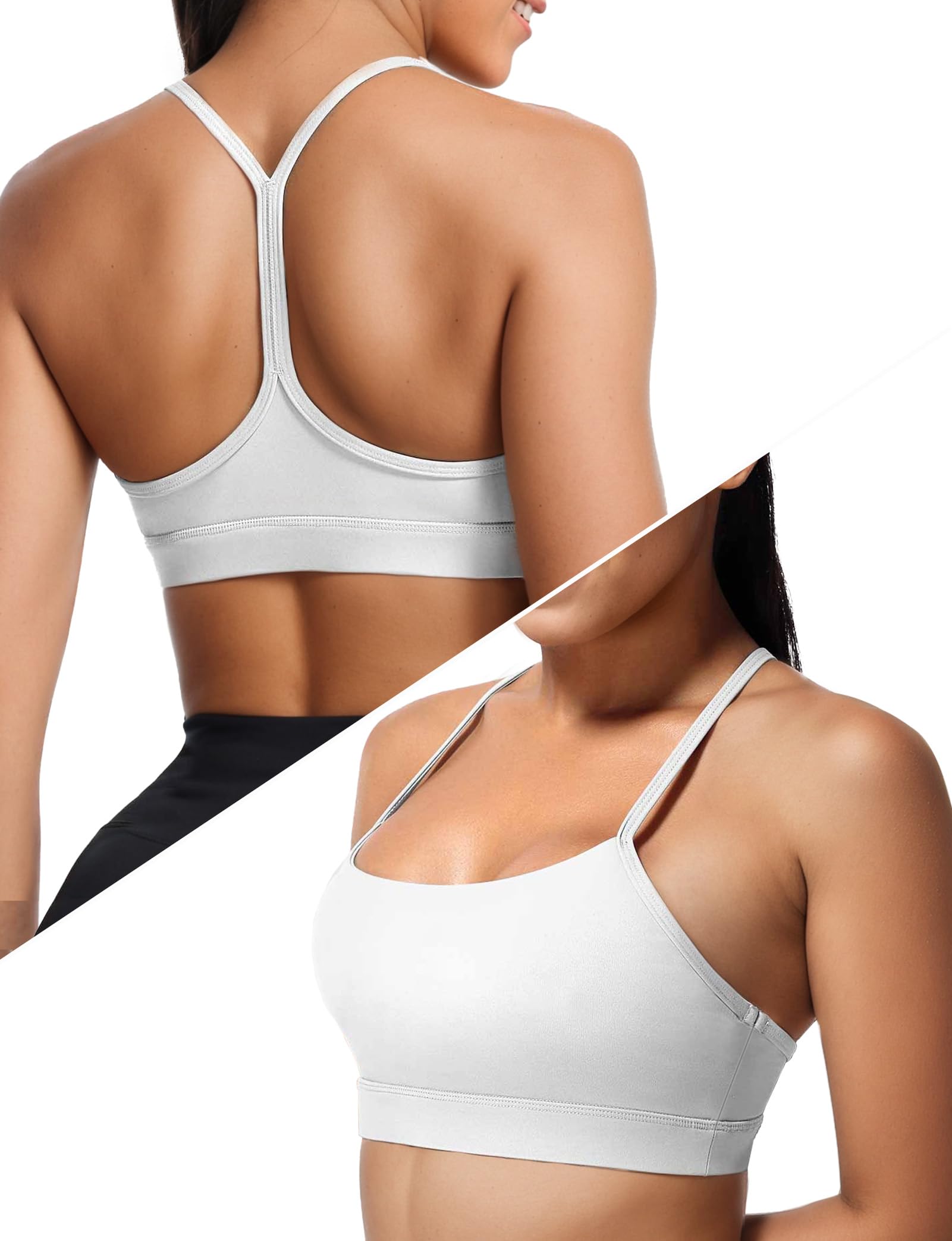 Buauty Sports Bra for Women, Y Back Light Support Workout Bra with Removable Pads for Yoga Pilates Gym