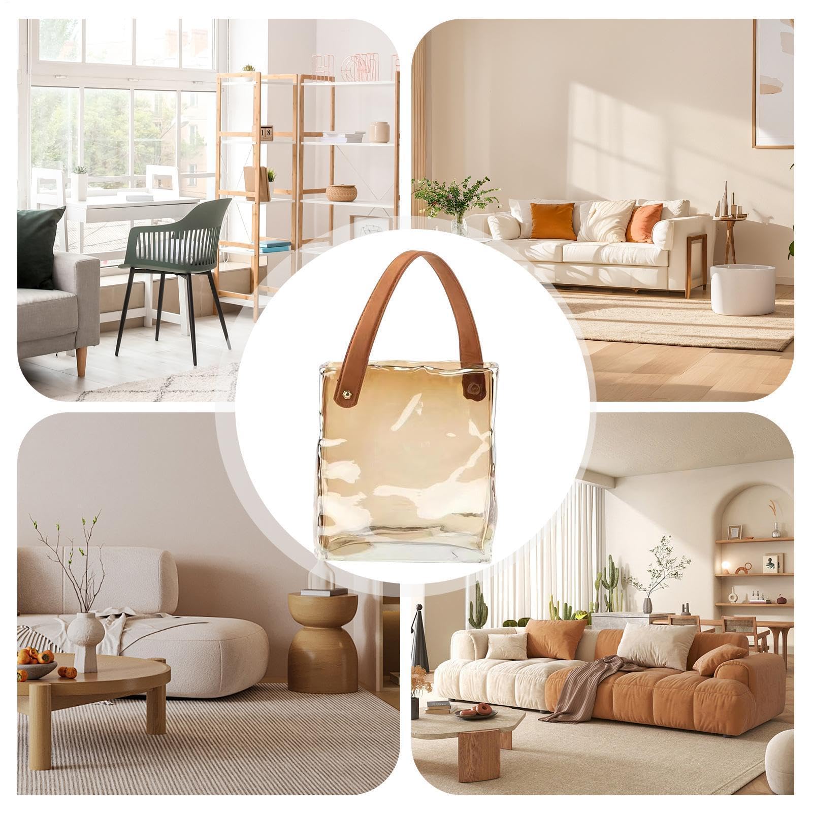 Taschen-Blumenvase Moderne Wohndeko Tischdekoration | Handtaschenvase Glasbehälter für Wohndeko Schlafzimmer Wohnzimmer Büro Landhausstil Geburtstag Einweihung Hochzeit Party