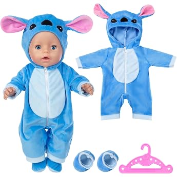 baby clothes for 14-17 inch baby dolls doll clothes with hanger socks blue doll clothes for 35-43 cm newborn baby dolls girls Easter birthday