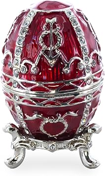 BestPysanky 1895 Rosebud Royal Imperial Metal Easter Egg 2.5 Inches