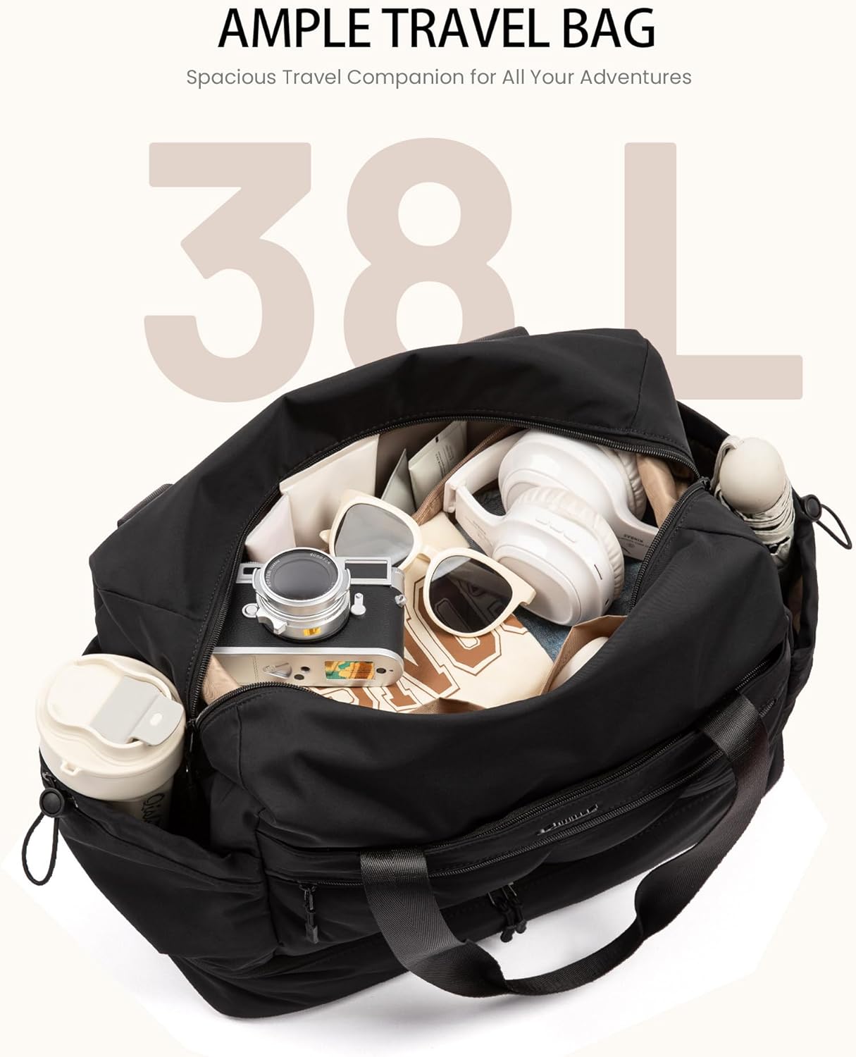 LOVEVOOK Weekender Bags for Women, Travel Duffel Bag, Large Overnight Bags with Shoe Compartment, 38L Carry on Gym Hospital Bag with Wet Pocket, 2 Pcs - Image 3