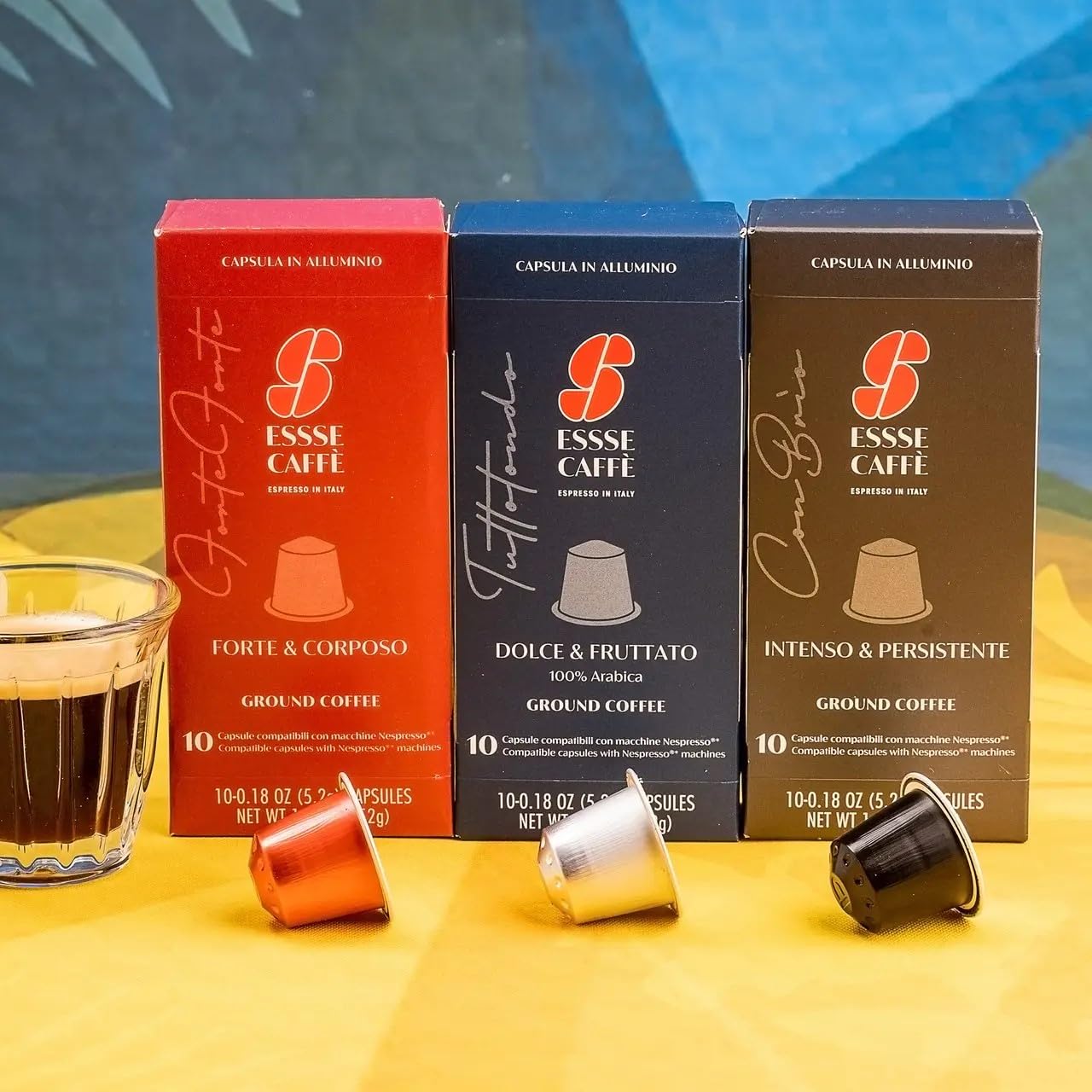 Essse Caffè 100 Capsule Compatibili con Nespresso in Alluminio (Forte & Corposo)