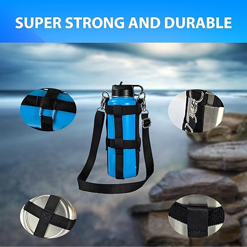 Miniatura 4 de Soporte para botella de agua con correa, se adapta a Yeti, Hydro Flask, Stanley Tumbler - Portabotellas de agua ideal para hombres y mujeres, para