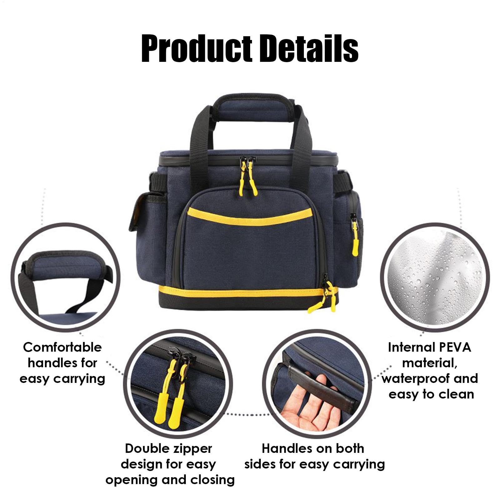 Organizer Cavi Di Ricarica Da Viaggio Antistatico E Antiurto Con Tasche | Porta Cavi Di Ricarica Portatile Custodia Organizer In Tessuto Oxford Per Elettronica Da Viaggio