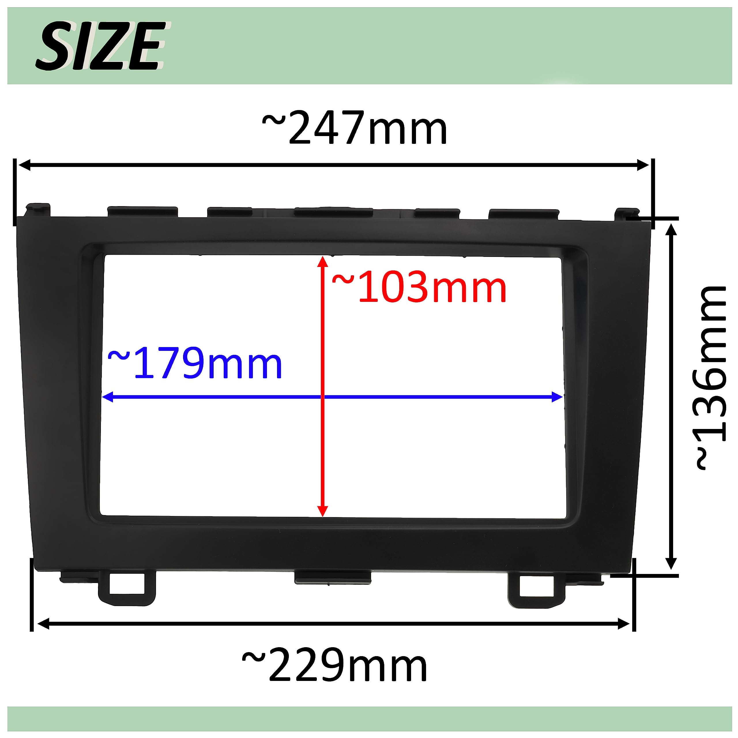 AERZETIX - C42708 - Mascherina telaio adattatore 2 DIN per autoradio - in plastica - compatibile con Honda CR-V 2007-2011