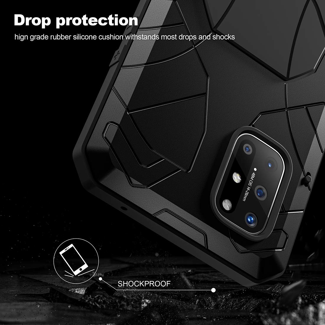 Urspasol For OnePlus 8T 5G Case OnePlus 8T Case With Screen Protector (2 Pack) Tempered Glass Hybrid Heavy Duty Armor Protective Bumper Phone Cover With 360° Degree Ring Holder Kickstand (Red - View #11