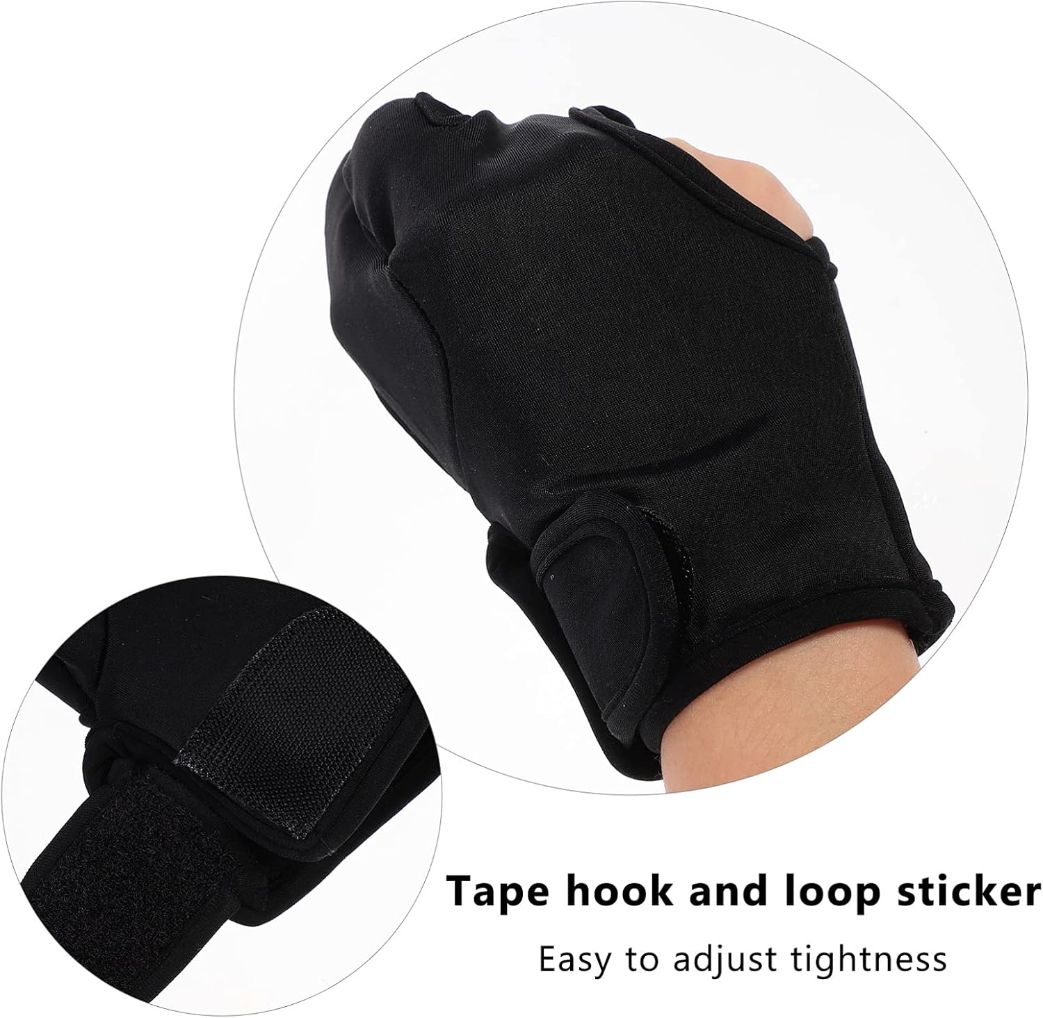 3Pcs Heat Resistant Hair Styling Mitts Flexible Finger Protectors for Hair Curling and Straightening for Salon Home Use Black OPP Bag Packaging