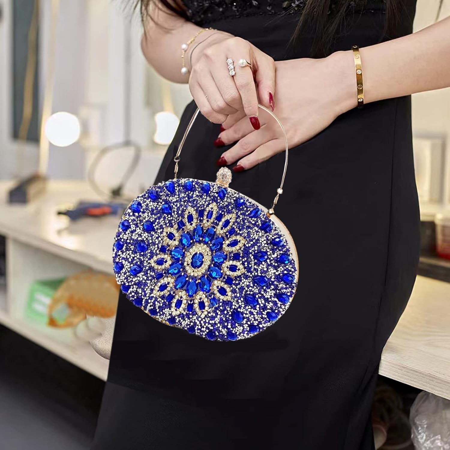 Rhinestone Evening Clutch Purses for Women Wedding Clutch Party Purse Bridal Diamonds Prom Cocktail Handbags - Image 2