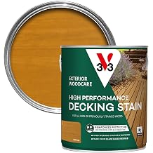 V33 High Performance Decking Stain, Light Oak, 2.5L | Nourishes & enhances decking, Anti-slip finish, UV & weather resistant, Biosourced formula