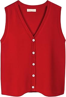 Belle Poque Women Sweater Vest Vintage V-Neck Sleeveless Sweater Vest Top