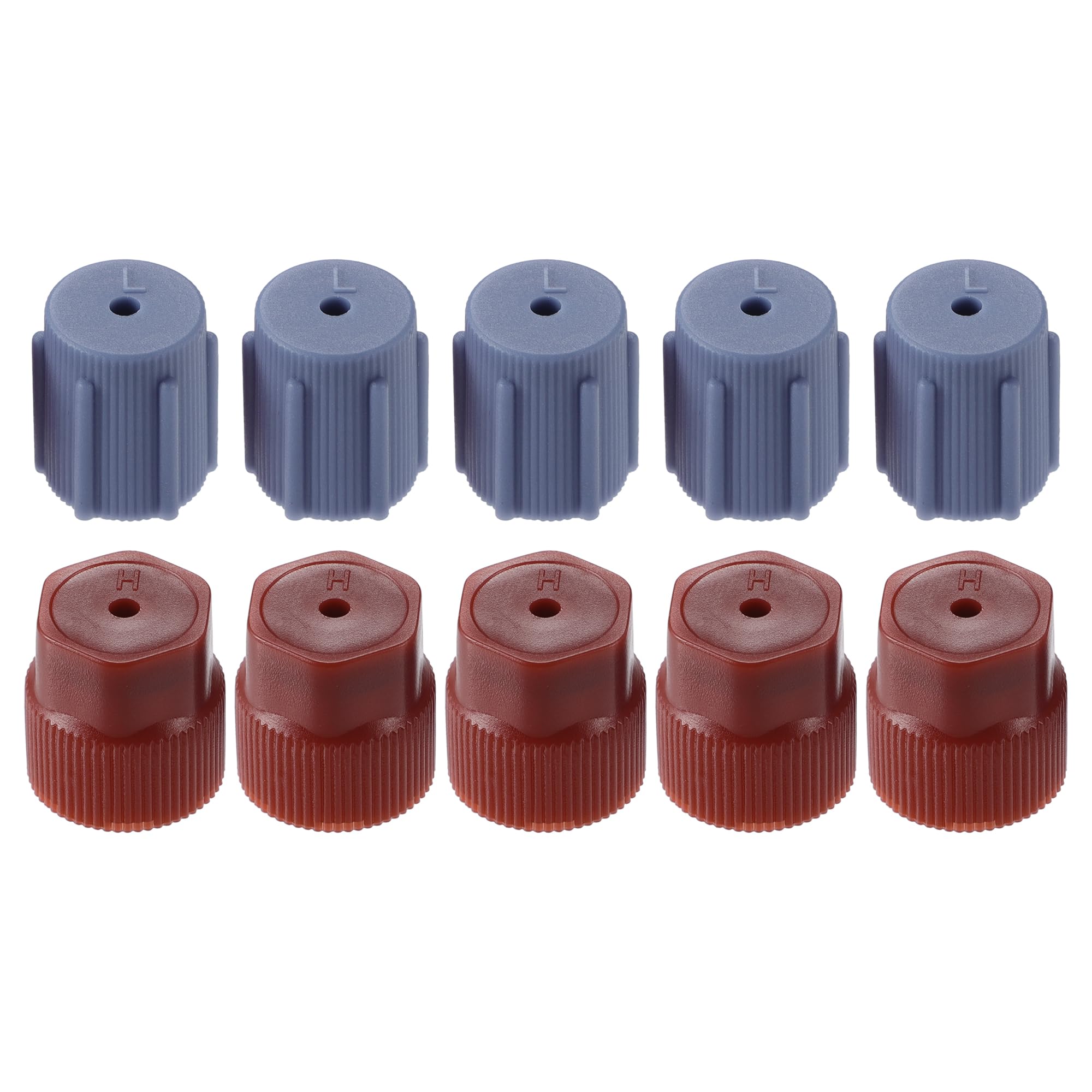 A ABSOPRO 5 Coppie di tappi valvola per condizionatore d'aria da 0,55" per Sistema A/C auto, colore blu