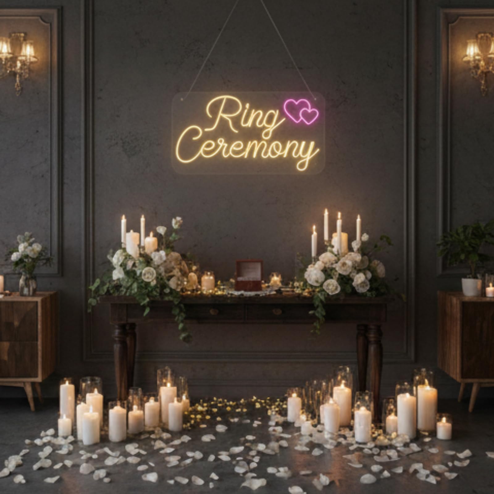 Dimmable Energy-Efficient Ring Ceremony Theme Wall Mounted LED Neon Light for Home Decor-image-41