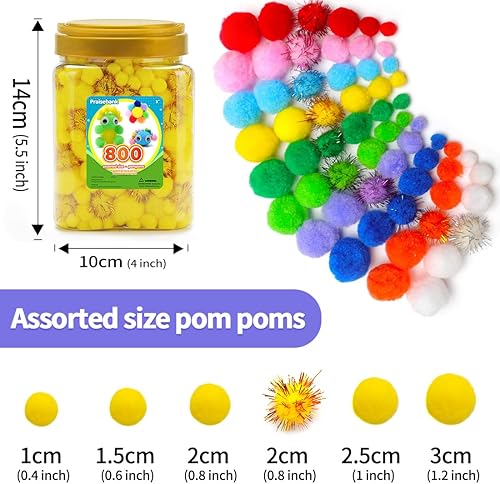 Vista 22 de Praisebank Pompones rojos, 90 unidades, 1.5 pulgadas, perfectos para artes y manualidades