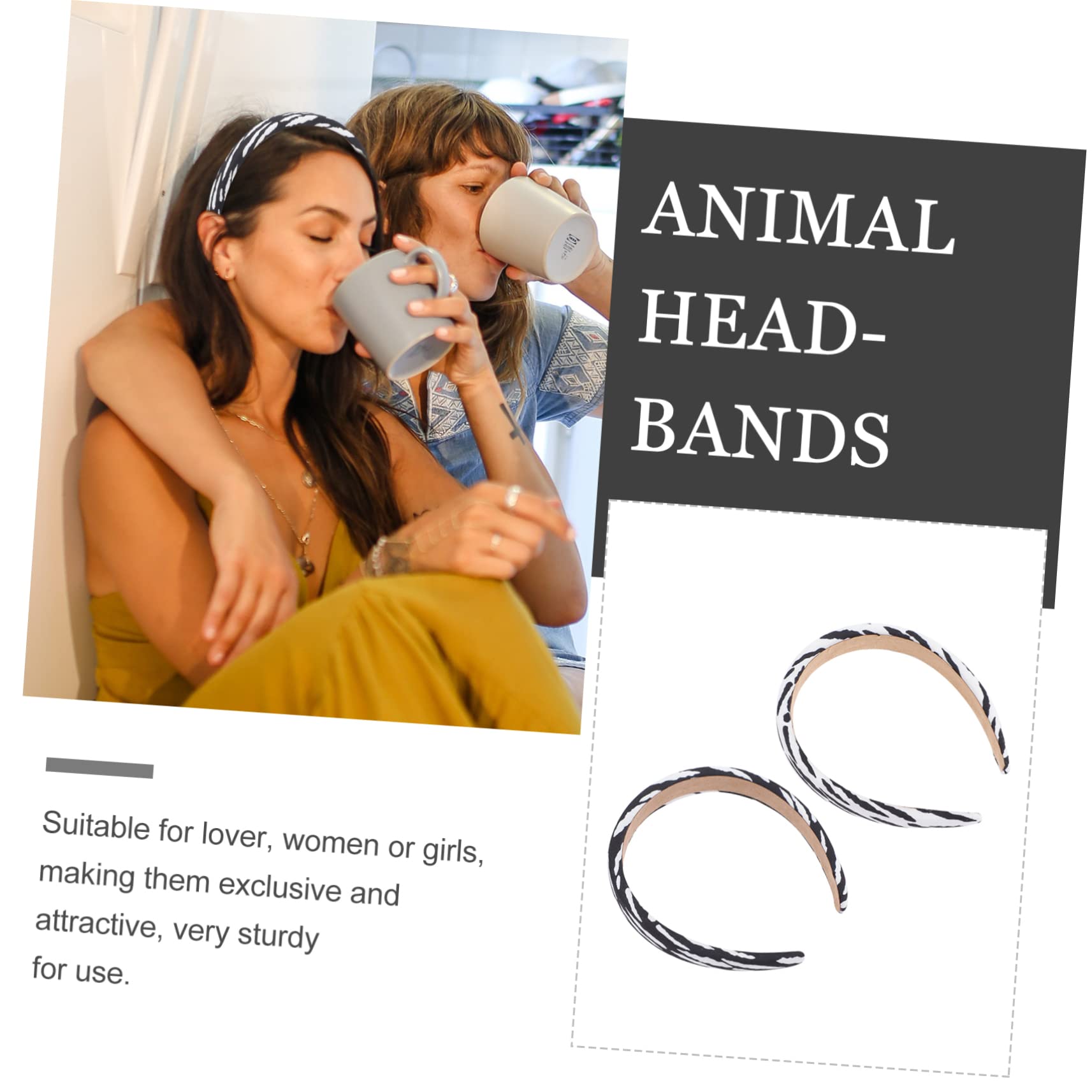 FRCOLOR 8 Piezas diadema de vaca diademas de animales diademas de yoga para mujer diadema para correr para mujer damas Venda cintas para el pelo de vaca Metal