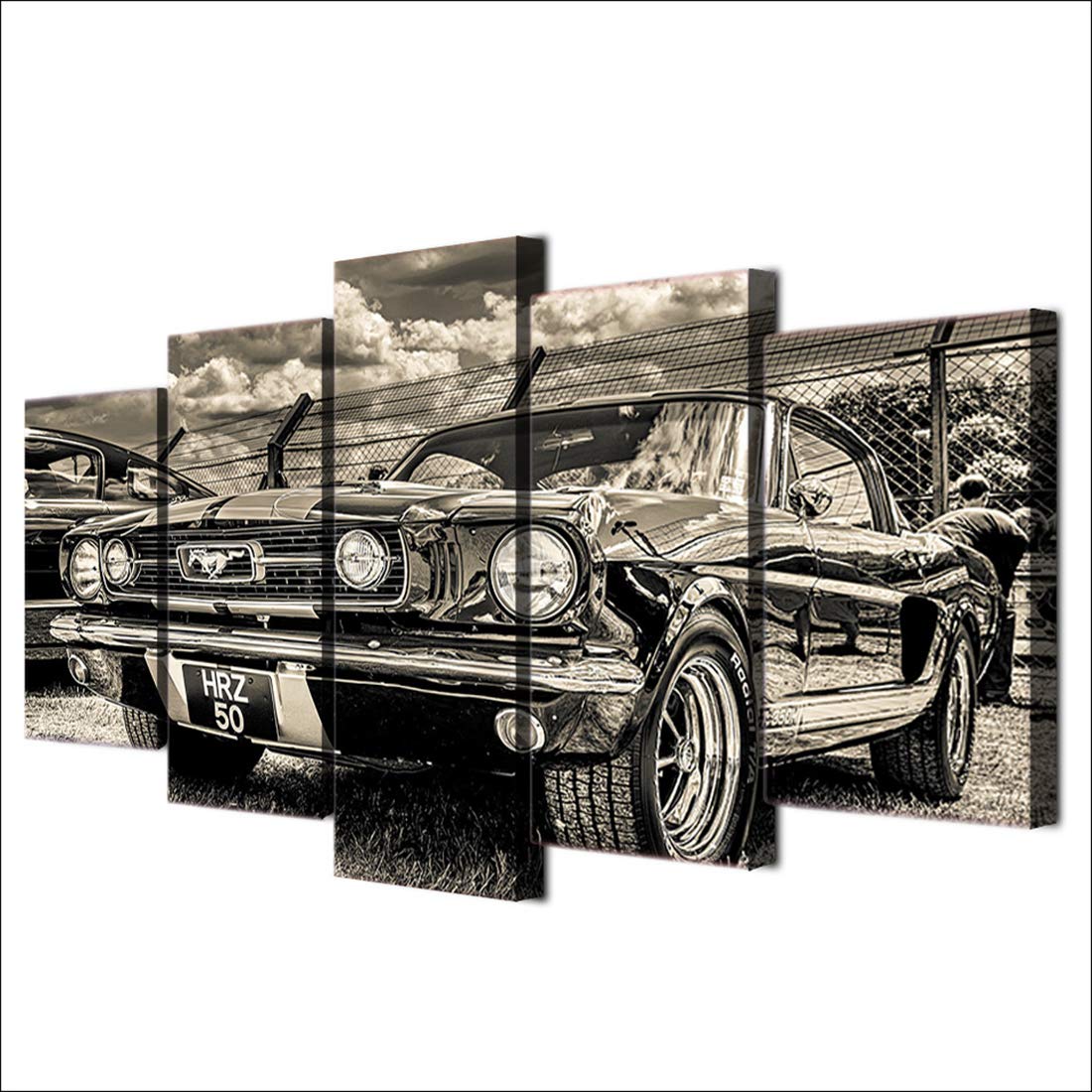 Toile Ford Mustang 5 pièces peinture moderne pour décoration murale de maison 50x100cm