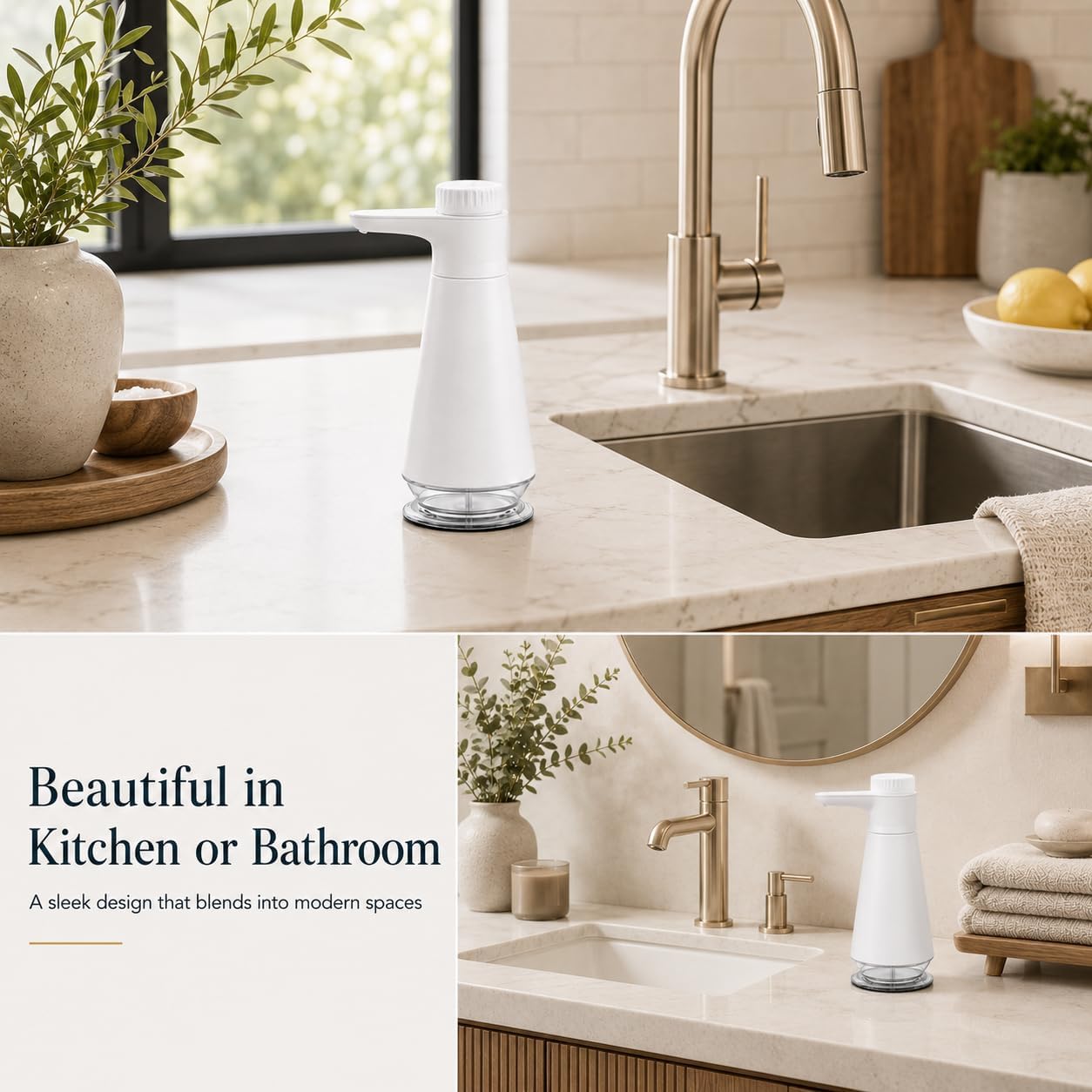 Dish Soap Dispenser for Kitchen,304 Stainless Steel Hand Soap Dispenser with Adjustable Output,Refillable Soap Pump with Clear Refill Base, Leak Resistant, Rust Resistant, Non-Slip image 5