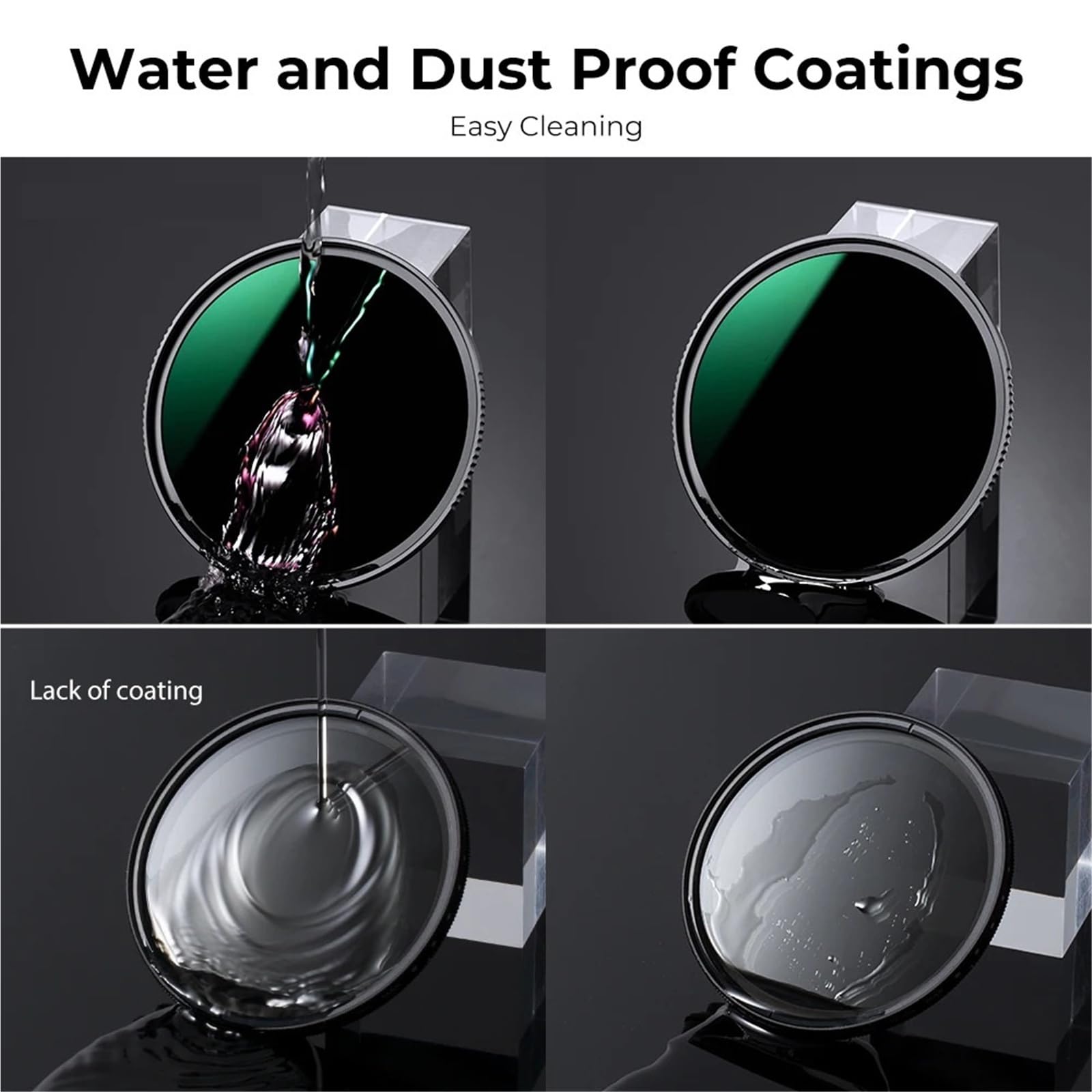 Compatible con Kit de filtros ND de 4 Piezas (ND4, ND8, ND64, ND1000) con Estuche for Objetivos de cámara de 49 mm, 52 mm, 55 mm, 58 mm, 62 mm, 67 mm, 72 mm, 77 mm y 82 mm.(52mm)
