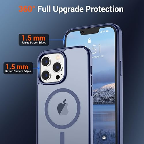 Miniatura 554 de SUPFINE - Funda magnética para iPhone 13 Pro Max (compatible con MagSafe), (protección contra caídas de grado militar de 10 pies), delgada, Negro