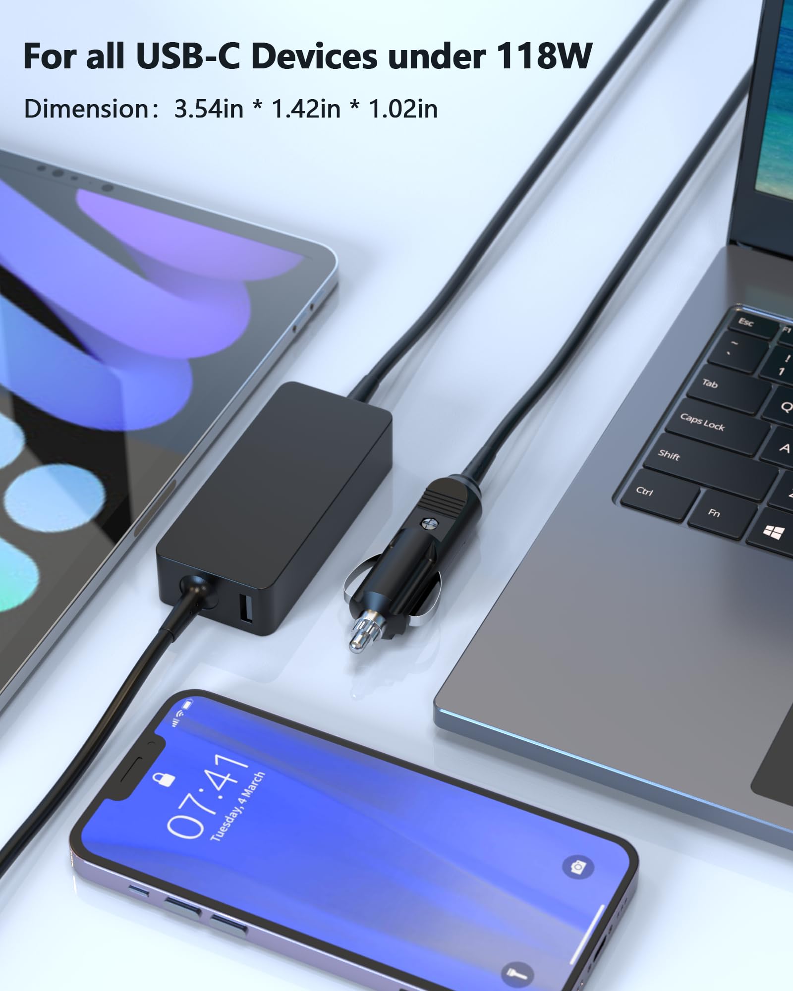 100W 90W 65W USB C Autoladegerät Kompatibel mit Dell Latitude 5420 5520 5510 7420 7410 7400 Chromebook 3100 XPS 12 13 15 9250 9350 9500 9530 Precision 5550 57 50 x 35 cm. 40 3541 3550 Laptop Auto