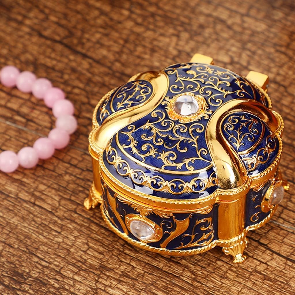 Decorative Enameled Metal Keepsakes Container for Home Office Organization Artistic Display Case Desk Organiser image 4