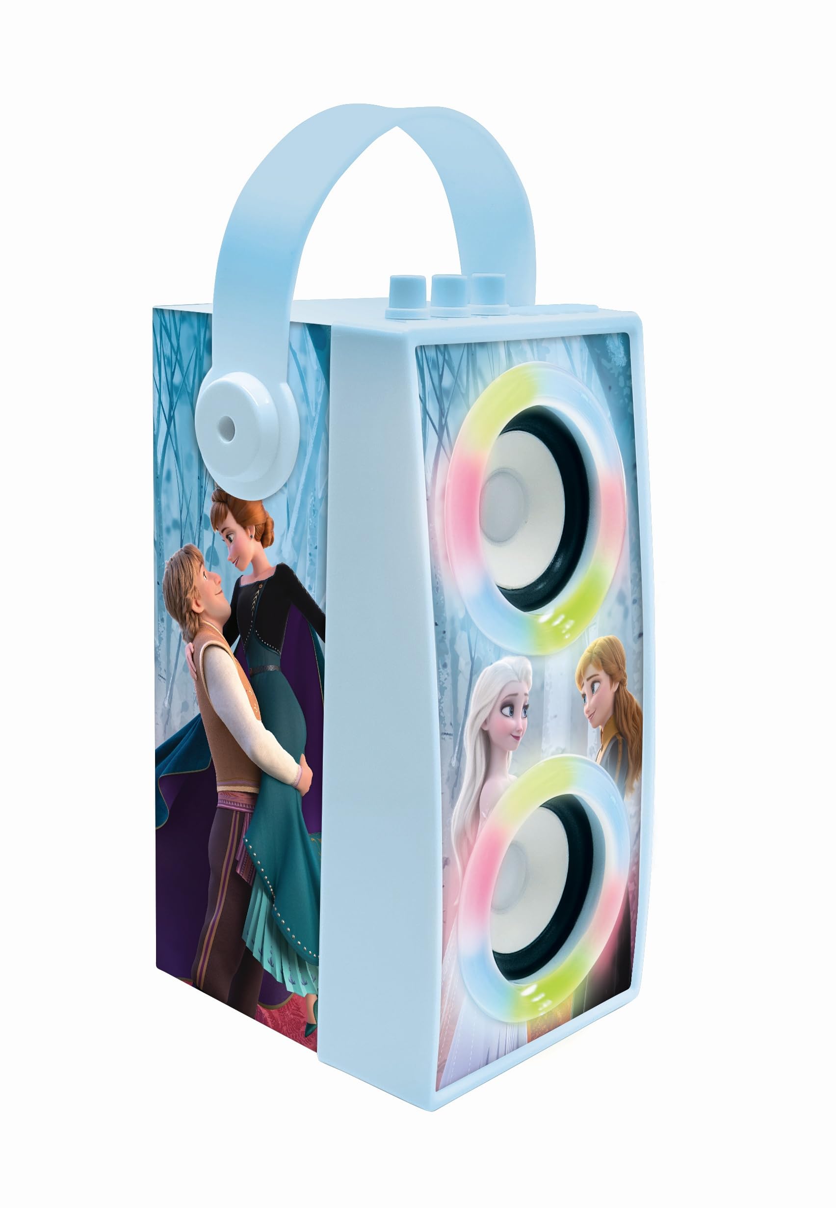 Lexibook Disney Frozen Altoparlante Bluetooth portatile con microfono, karaoke, luce, USB, batteria ricaricabile, blu/viola, BTP180FZZLXB