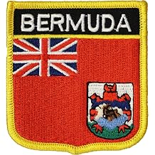 Bermuda Flag Embroidered Iron on/Sew on Shield Patch, Approximate Size 2.5 inch x 2.75 inch
