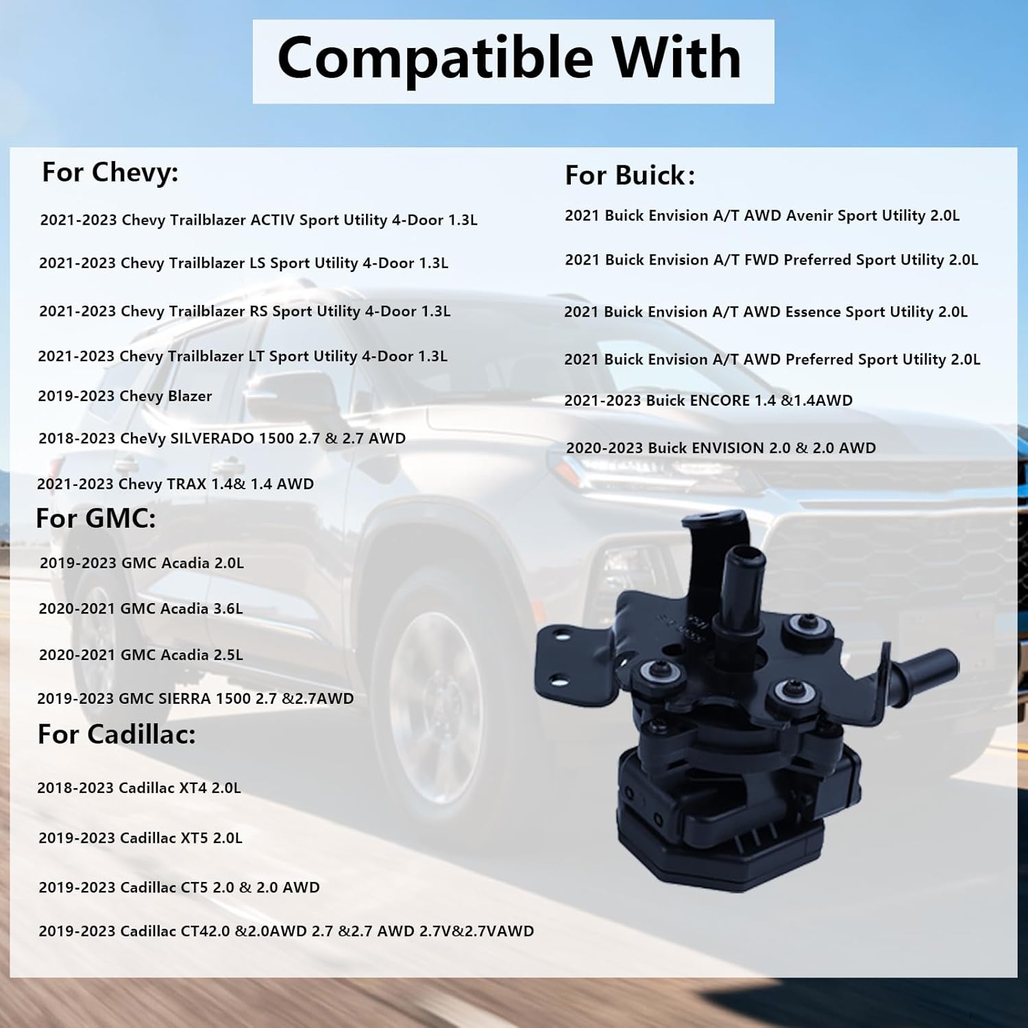 55513205 Vapor Canister Purge Valve Pump Compatible with Cadillac XT4 XT5 GMC Acadia Chevy Blazer Trailblazer Buick Encore 2020-2023, Replaces 55511871 55516874 12729606 12703879