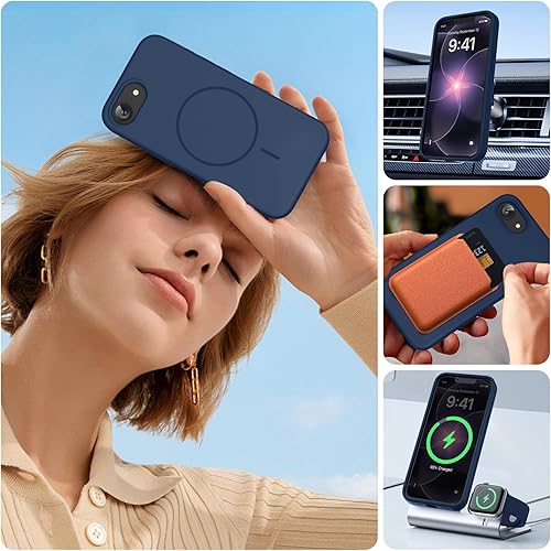 Miniatura 932 de Miracase Funda diseñada para iPhone 13 Pro Max con protector de pantalla, [forro de microfibra suave antiarañazos], funda protectora de silicona