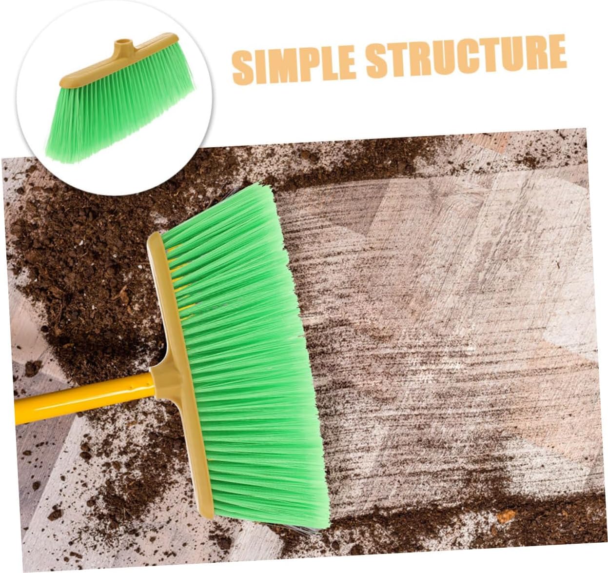 NOLITOY 2pcs Household Brooms Head Straight Broom Head Replacement Sweeper for Clean Outdoor Heavy Duty Brush Replacement