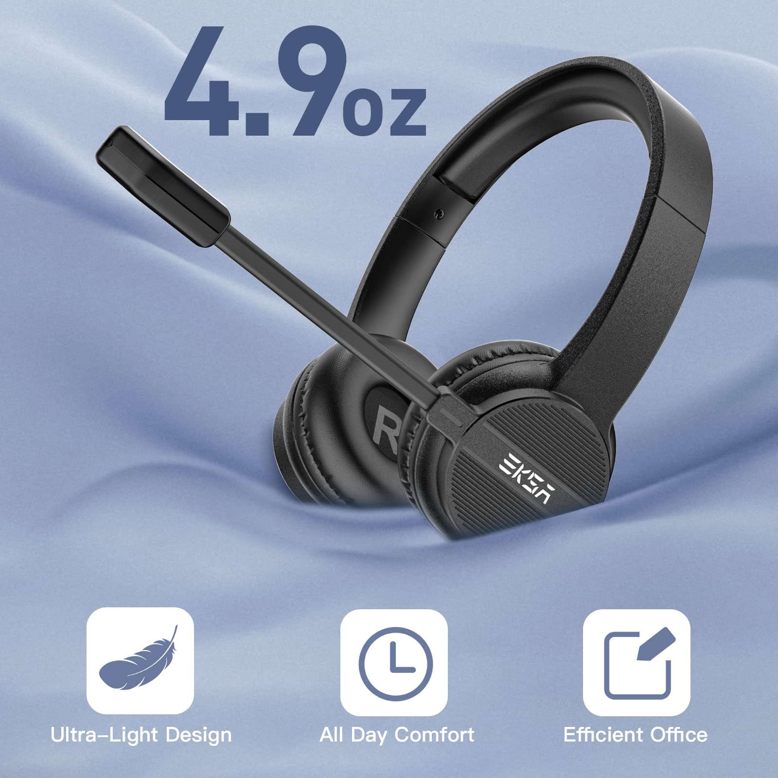 Auriculares con micrófono para PC, auriculares de computadora con cable de 0.138 in con controles de volumen y silencio de micrófono, auriculares ligeros con cancelación de ruido cómodos durante 3