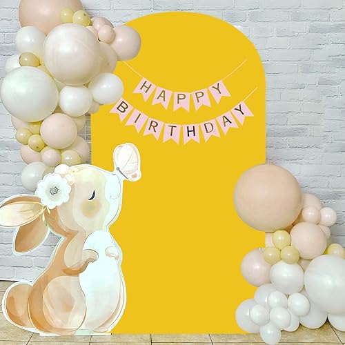 Cubierta de arco de boda de 7.2 x 4 pies, cubierta de arco de elastano dorada ajustada, cubierta de arco de Chiara, paneles de telón de fondo de