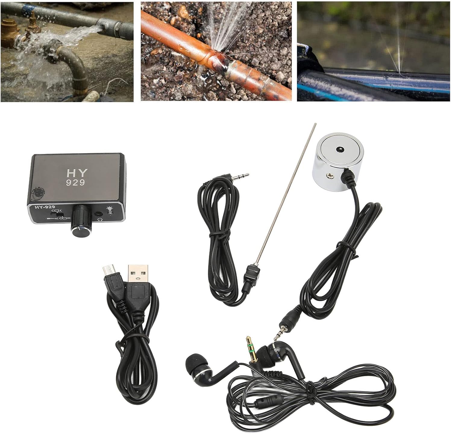 Water Leakage Detection, Professional Underground Pipe Water Leak Sensor Water Leak Detector Enhanced High Strength Dual Probe Water Pipe Leak for Household Reducing Waste and Saving Bill(#1)