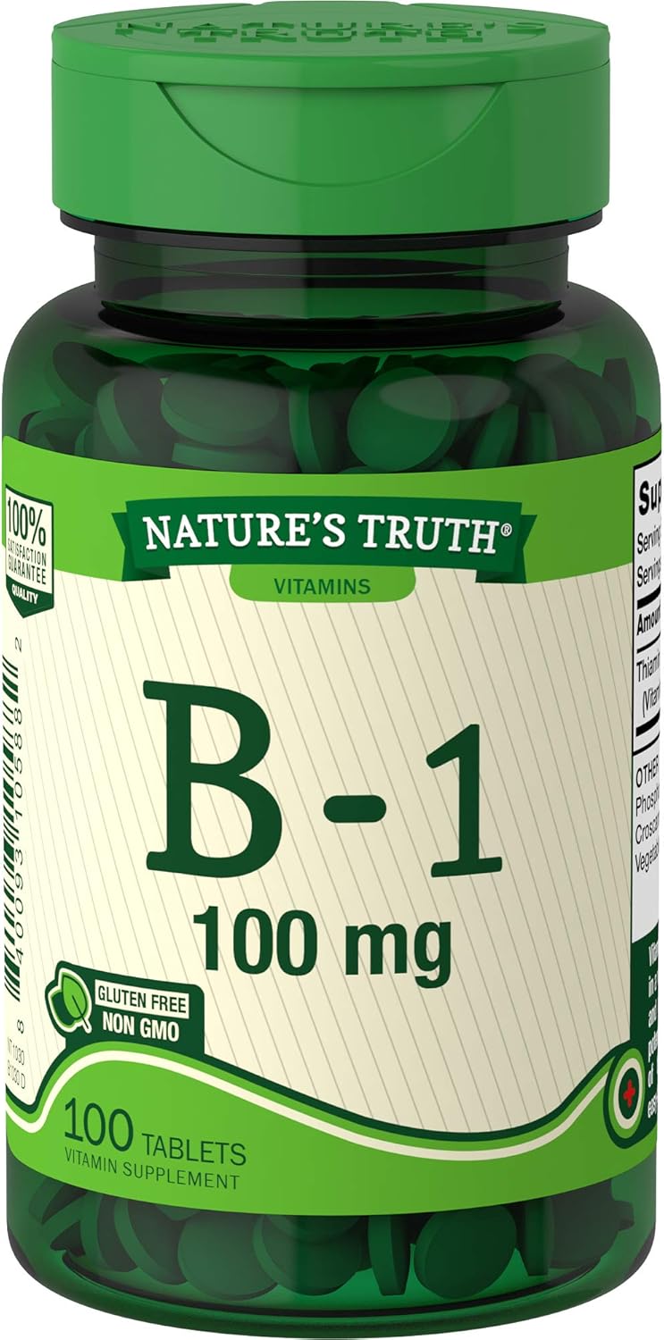 Nature's Truth Vitamin B-1 100mg Tablets, 100 Count : Health & Household