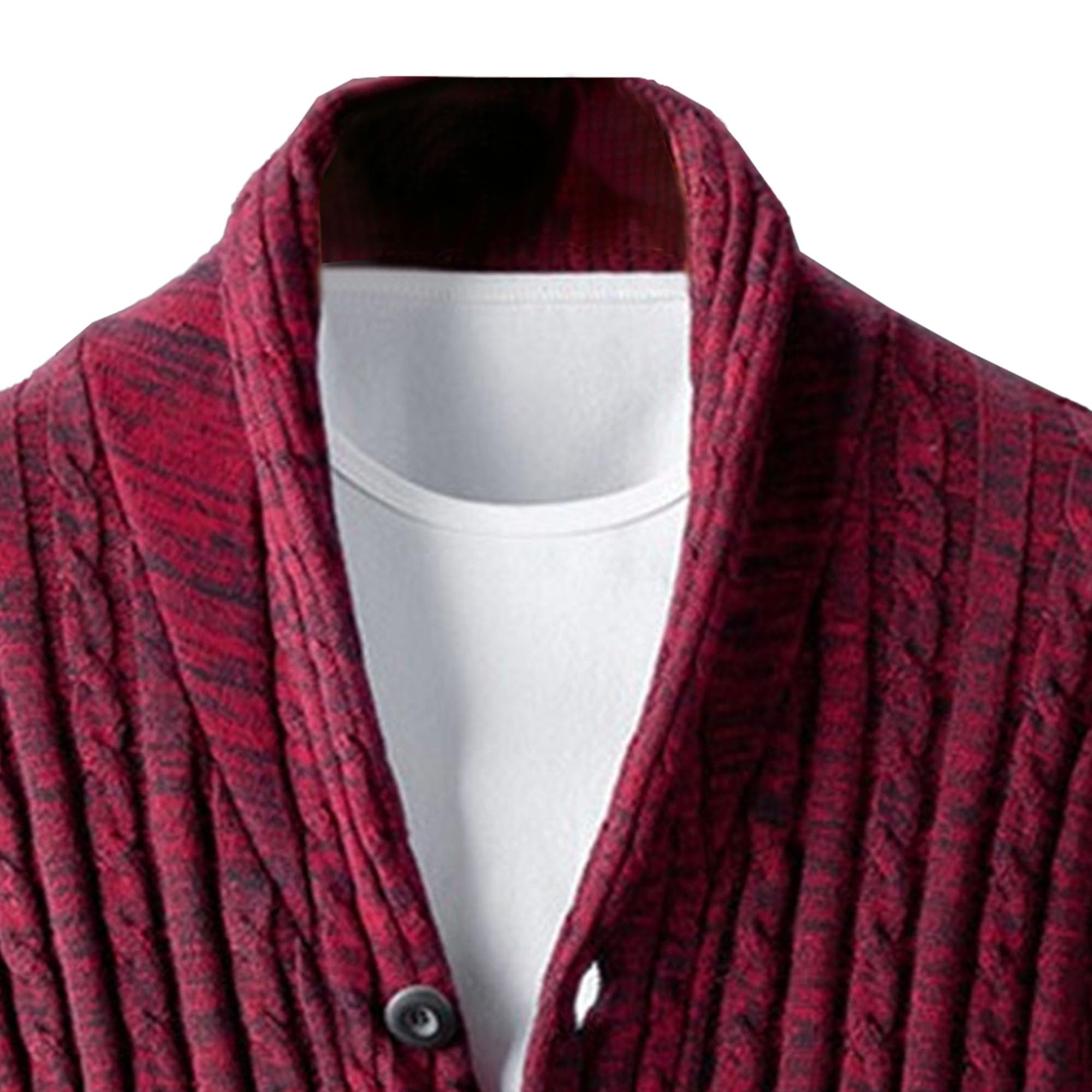 Maglione da uomo in lana invernale caldo aperto casual lavorato a maglia con collo a scialle cardigan con bottoni maglione lavorato a maglia con tasche