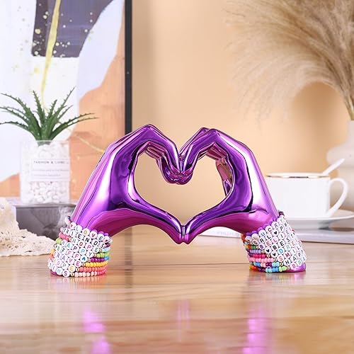 Miniatura 10 de Esculturas y estatuas de corazón rosa, decoración del hogar de corazón de mano, escultura decoración del hogar, decoración del hogar de arte