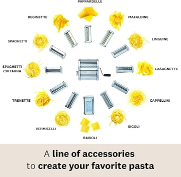 MARCATO Linguine Cutter Attachment, Made in Italy, Works with Atlas 150 Pasta Machine, 7 x 2.75-Inches, Silver