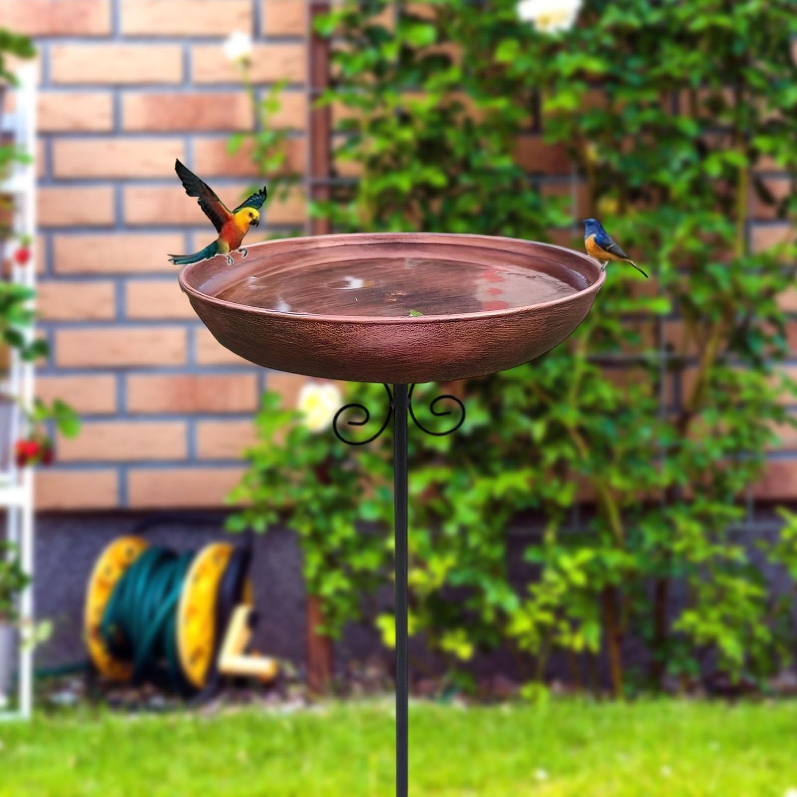 Sharplace Bebedero de Hierro para Pájaros con Base de 5 Patas. Ideal para Jardín, Patio O Cerca. También Sirve como Comedero/Bebedero para Aves Silvestres. Perf