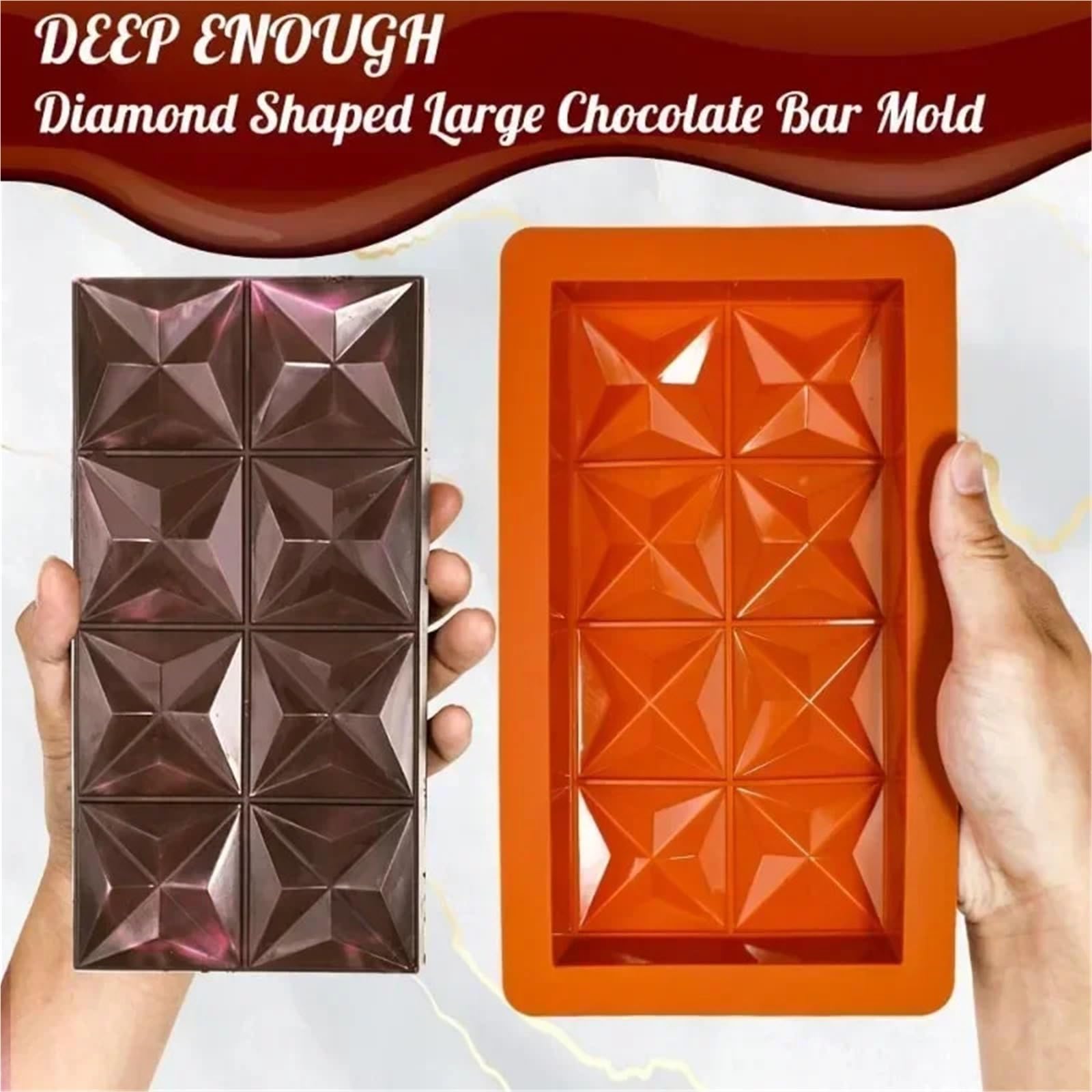 4 pezzi di stampo for cioccolato, in silicone spesso for riempire barrette al pistacchio, for caramelle grandi dimensioni for Per La Produzione Del Cioccolato