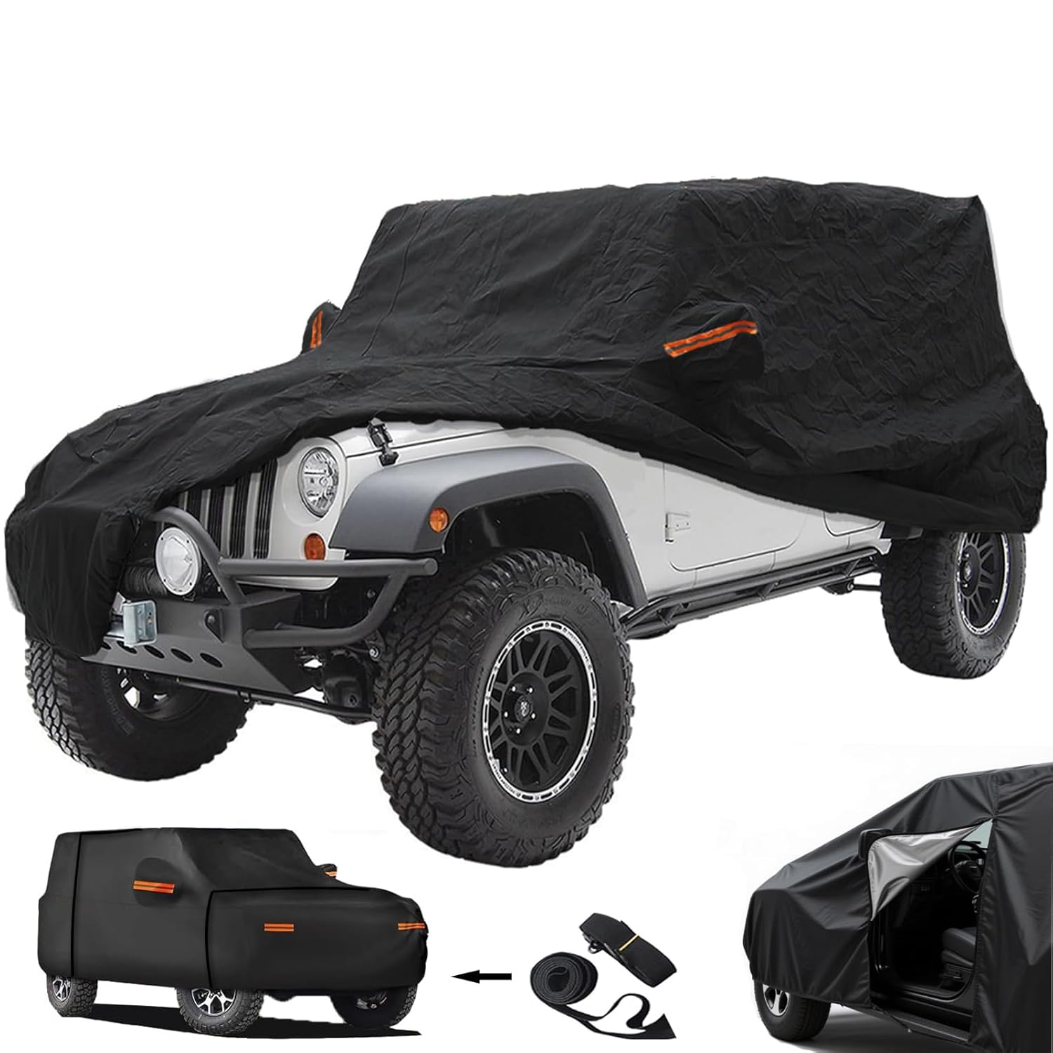 Big Ant Car Cover for Jeep Wrangler 2 Door All Weather Car Cover with Zipper Door Waterproof Outdoor