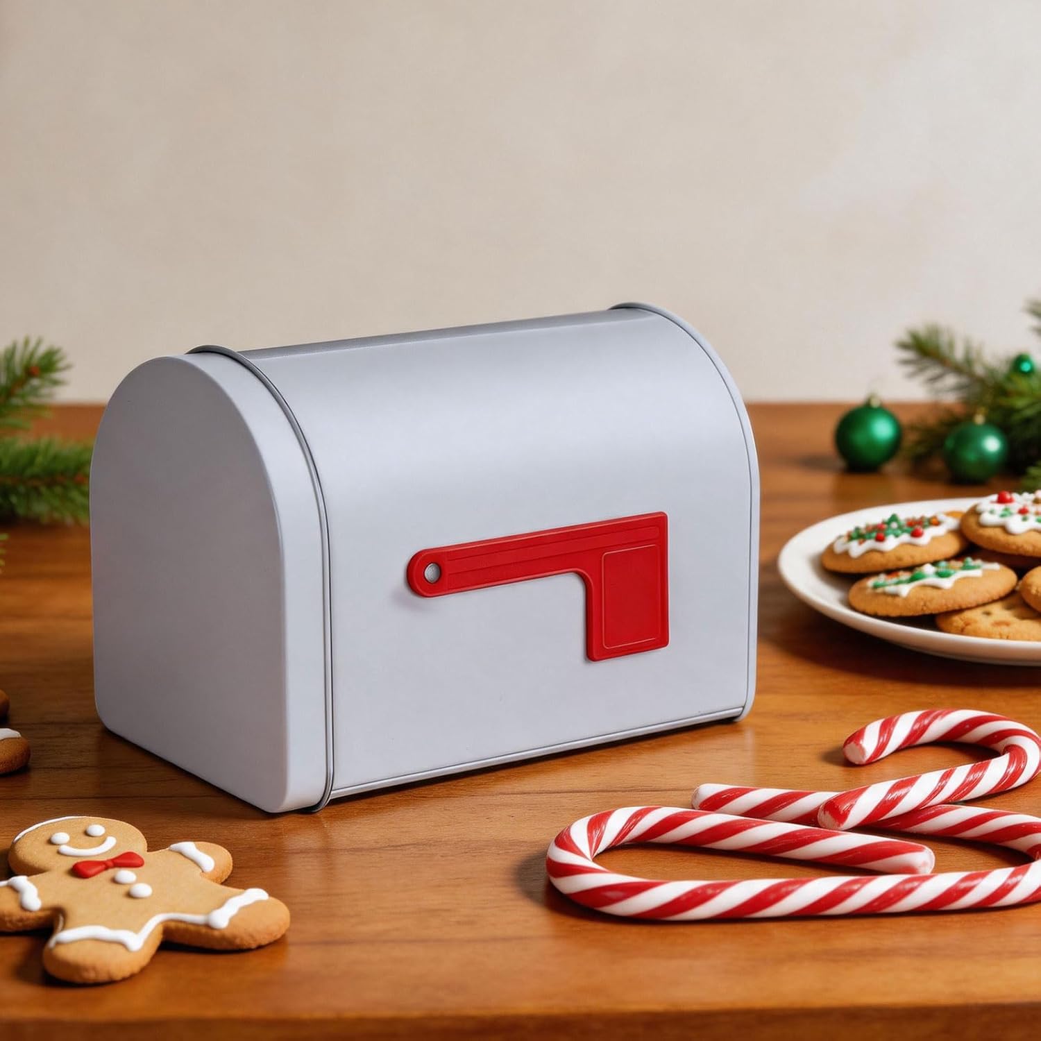 1Pc Mini Mailbox, 6.13x4.40x3.69in Tinplate Kids Small Mailbox, Valentines Day Present Mail Box Decorative Outdoor Letter Can Play Mail Box for Classroom Role Playing and DIY Handicraft