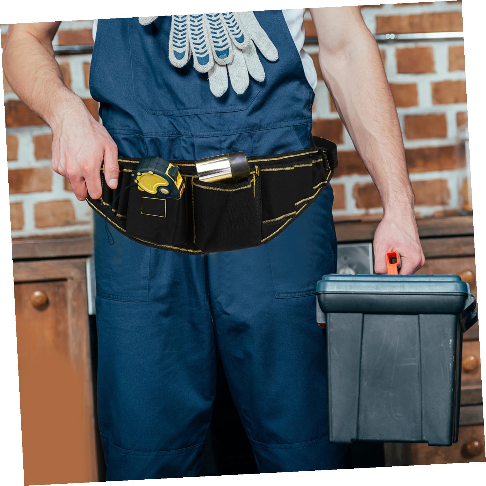 DOITOOL 2piezas Bolsa De Herramientas De Electricista Multi-funcional Cinturón Organizador De Herramientas Oxford Resistente Para Mantenimiento y Construcción