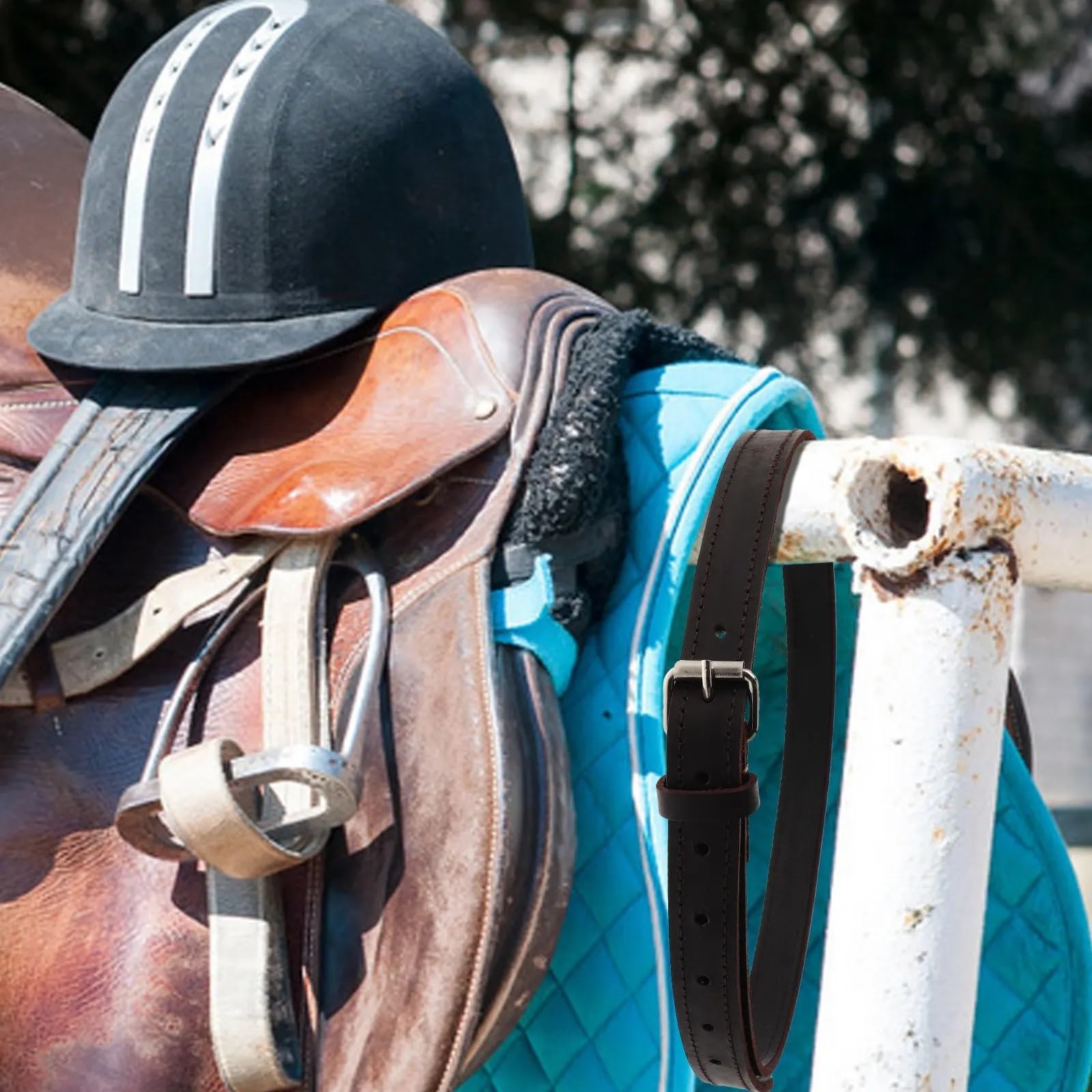 2PCS Soft Stirrup Leathers Adjustable Comfortable for Equestrian Training Horse Riding Für Dressur