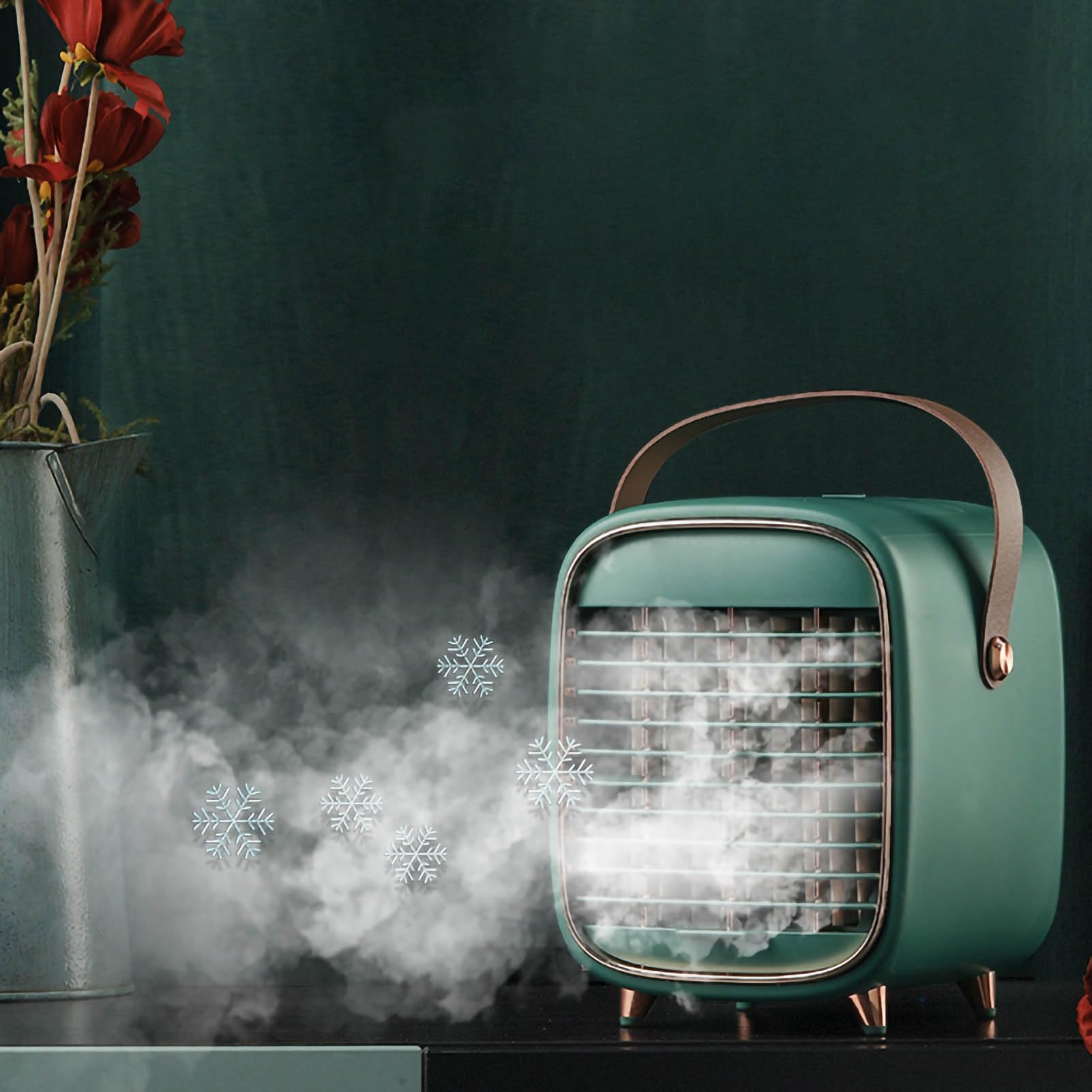 Ventilateur de climatiseur portable et refroidisseur d'air USB vert compact