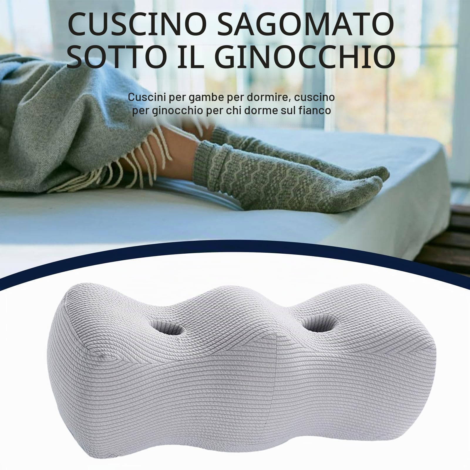 Cuscino per l'elevazione del piede, cuscino a cuneo per ginocchia, cuscino sagomato per gambe, cuscino di supporto per sollevamento del ginocchio, cuscino per sollevamento gambe per dolori