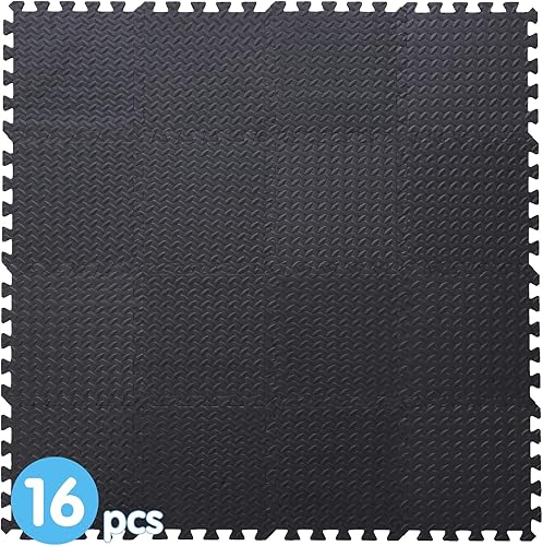 Miniatura 2 de Coolcandy Tapete de juego de espuma EVA, 16 azulejos coloridos para bebé, tapete de juego cuadrado para niños con color sólido, azulejos de espuma