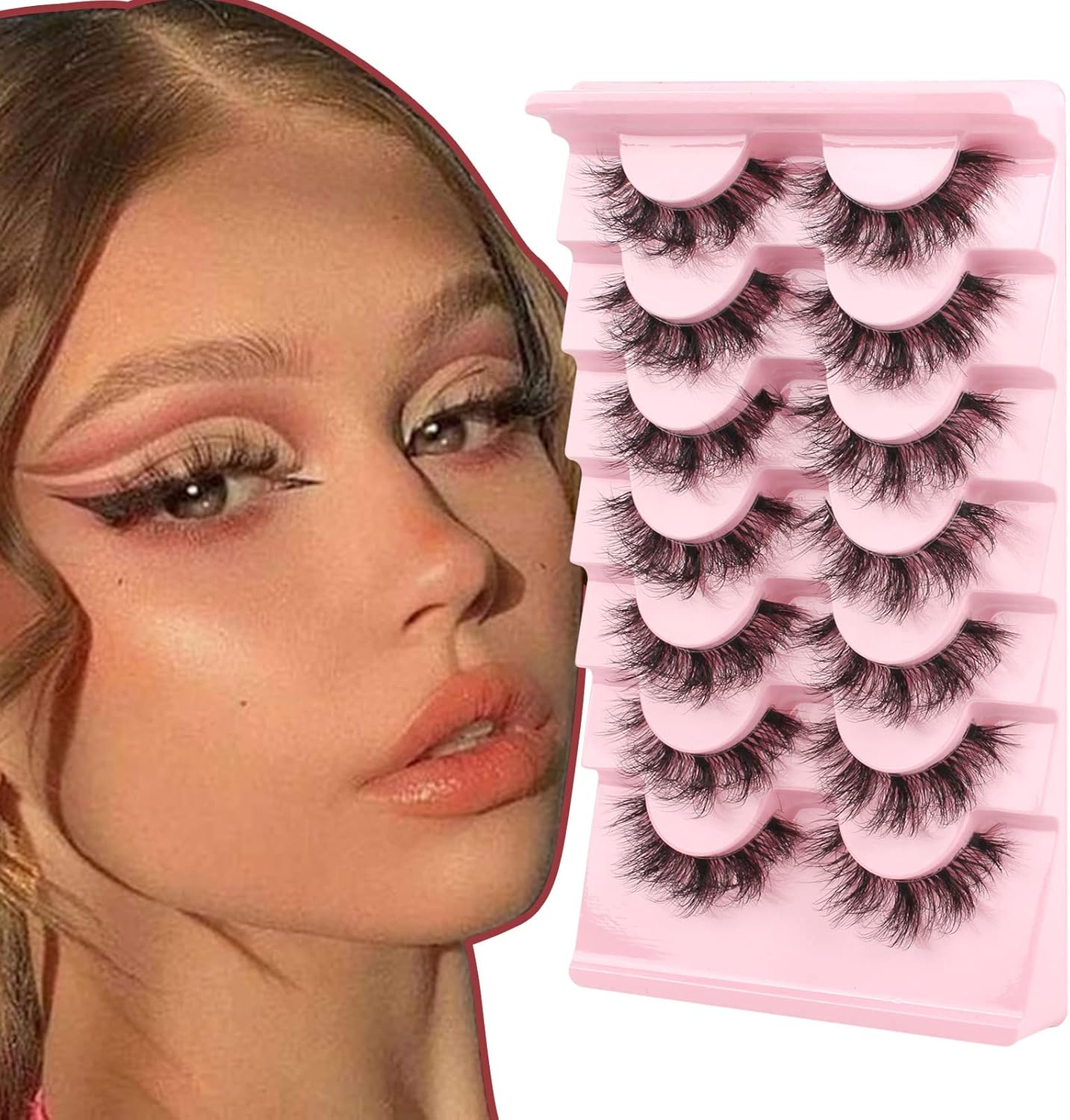 Oreola False Eyelashes Clear Band Fluffy Faux Mink Lashes Natural Look